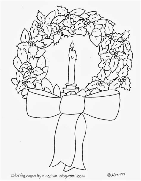 This shows the iconic pose of minnie mouse with an open, cheerful smile, surrounded by hearts. Coloring Pages for Kids by Mr. Adron: Christmas Wreath ...