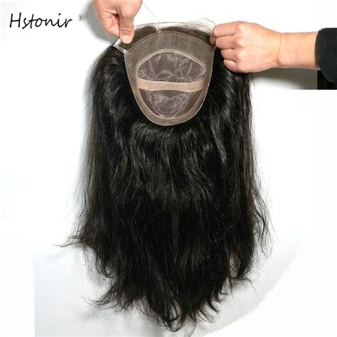 Hstonir Indian Remy Hair Pieces Toupet Women Human Hair Swiss Lace In
