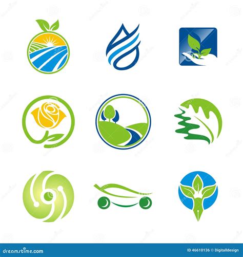 Nature Leaf Environment Bio Ecology Logos Stock Illustration Image
