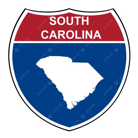 South Carolina Interstate Highway Shield White Background Design