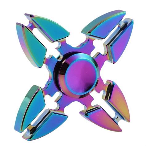 Fidget Spinner Metalico Aluminio Color Tornasol Arcoiris 4 1450 En