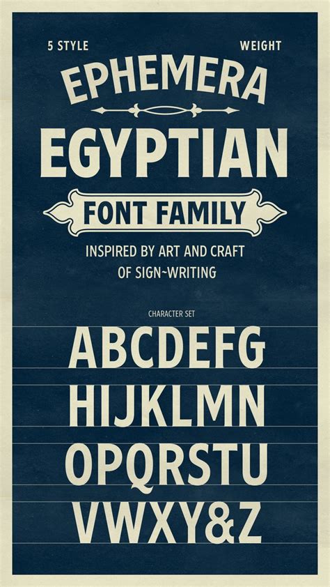 Ephemera Egyptian Lettering Fonts Lettering Glyph Font