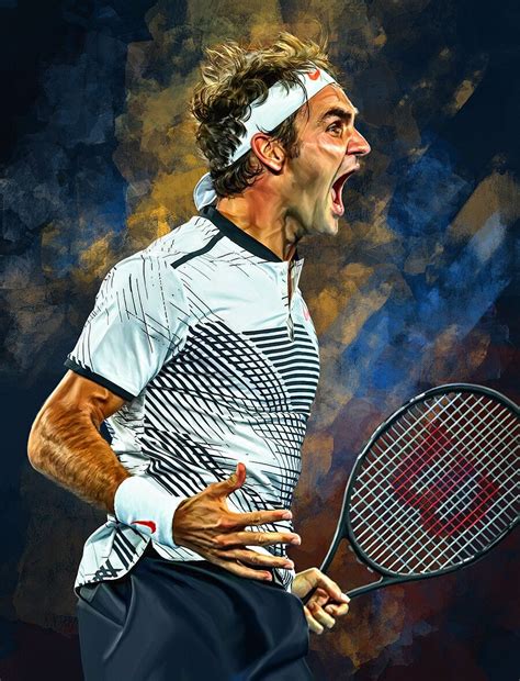 Roger Federer Wins Australian Open 2017 Emotional Art Portrait Poster
