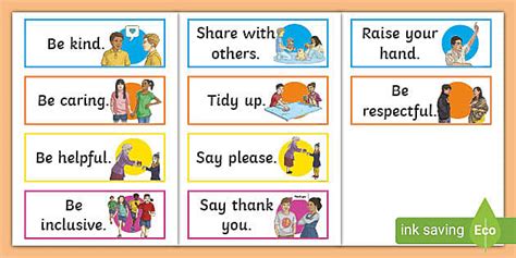 Positive Behaviour Word Cards Teacher Made Twinkl