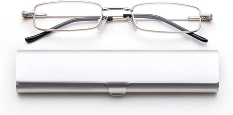 newbee fashion portable compact reading glasses in aluminum case metal rectangle