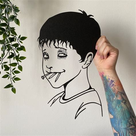 Junji Ito Soichi 3d Mural Wall Line Art Tattoo Wall Decoration Etsy