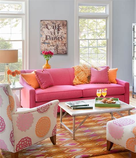 Pink And Orange Living Room Design Ideas And Pictures