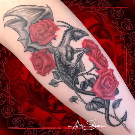 Dragon And Rose Tattoo Tattoo Design