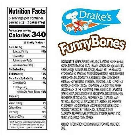 Drakes Funny Bones Frosted Peanut Butter Creme Filled Devils Food