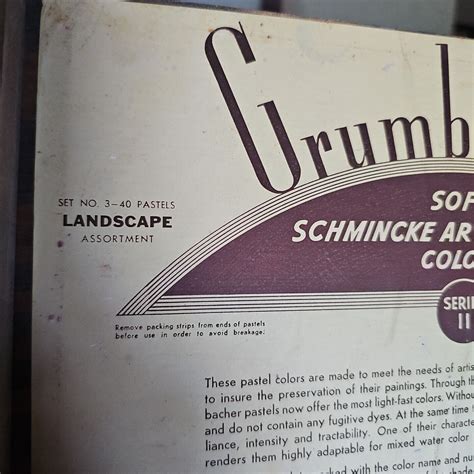 Vintage Grumbacher 40 Soft Pastels Box Set No 3 40 Assortment 1953