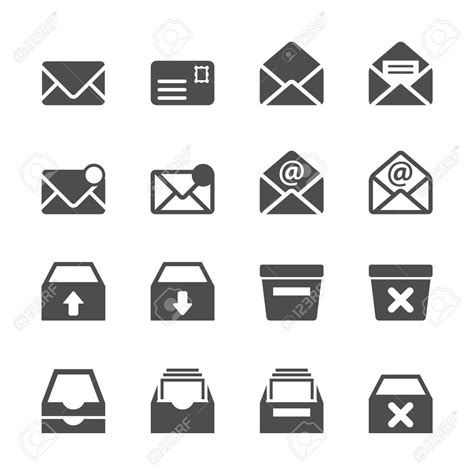 Email And Mailbox Icon Set Vector Eps10 스톡 콘텐츠 32695502 Icon Set