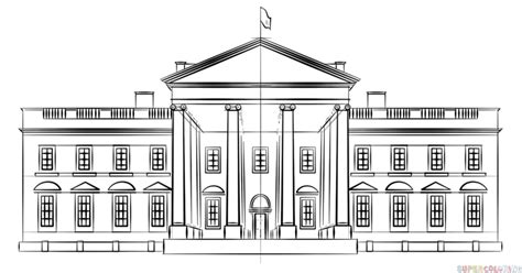 How To Draw The White House Step By Step Drawing Tutorials