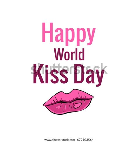 World Kissing Day Poster Modern Illustration Stock Vector Royalty Free