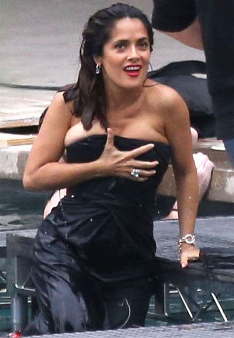 Salma Hayek Almost Spills Out Of Her Dress During Sexy Photo Shoot Celebrity News Showbiz