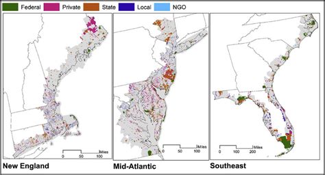 Protected Land In East Coast Shoreline Counties By Ownership Category