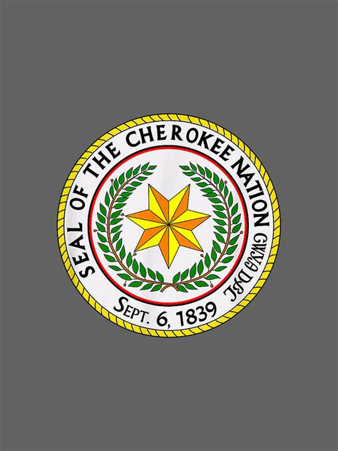 Cherokee Nation Seal Native American Indian Honor Roots Drawing By