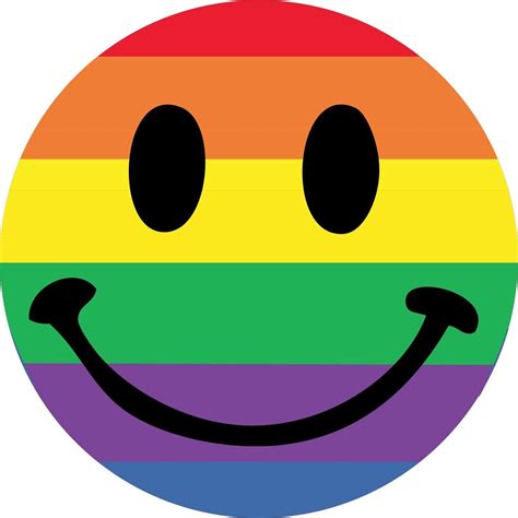 Rainbow Smiley Face Lgbtq Pride Smile Emoji Vinyl Sticker Decal For Car