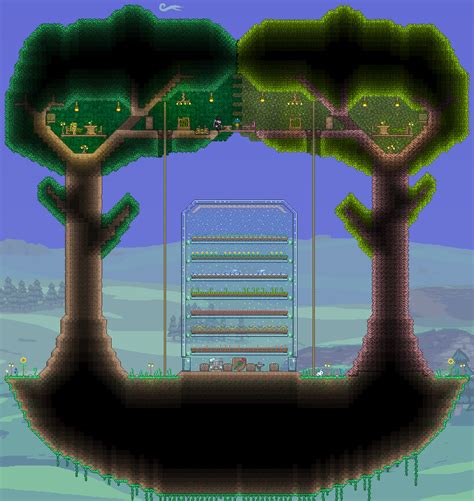 Dryad Trees And Greenhouse Terraria