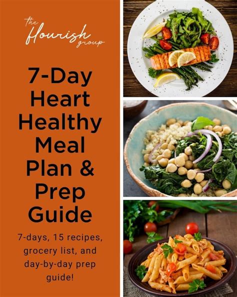 7 Day Heart Health Meal Plan With Prep Guide 15 Recipes Etsy