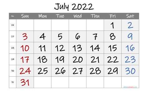 July 2022 Calendar Templates For Word Excel And Pdf July Calendar
