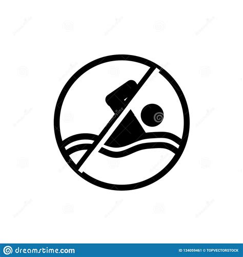 No Swimming Icon Vector Isolated On White Background No Swimming Sign