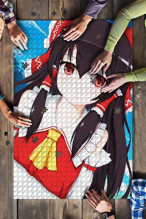 Reimu Hakurei Touhou 5k 5056 Jigsaw Puzzle In 2022 Colorful Drawings