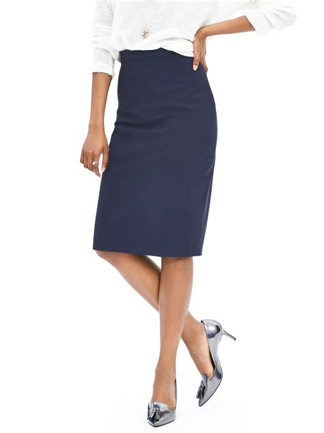 Banana Republic Navy Lightweight Wool Pencil Skirt In Blue Navy Lyst