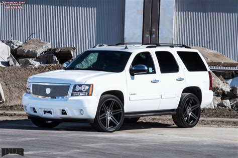 Chevrolet Tahoe Dub Skillz S123 Wheels Black And Machined With Dark Tint