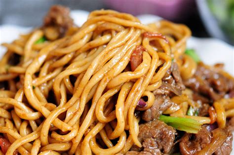 Stir Fry Hand Pulled Noodle With Beef Recipe Chinese Lamian Noodle