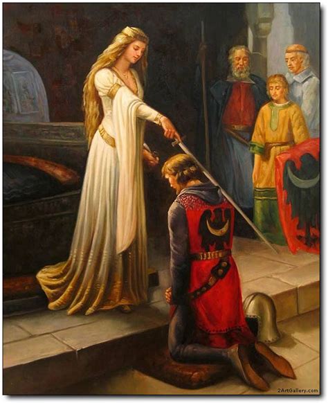 Knights Oil Paintingknight Oil Paintingthe Accolade By Leighton Lord