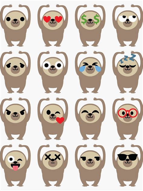 Sloth Emoji Sticker By Hippoemo Redbubble