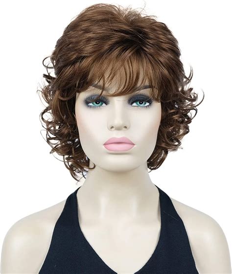 lydell 12″ short curly wigs soft shaggy layered classic cap full synthetic wigs 30 medium