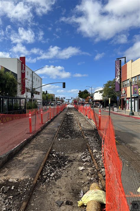 Another photo of the old San Diego Electric Railway tracks currently