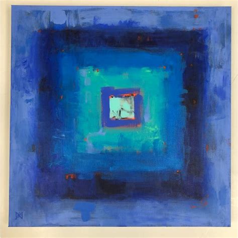 Abstract Blue Geometric Painting Chairish