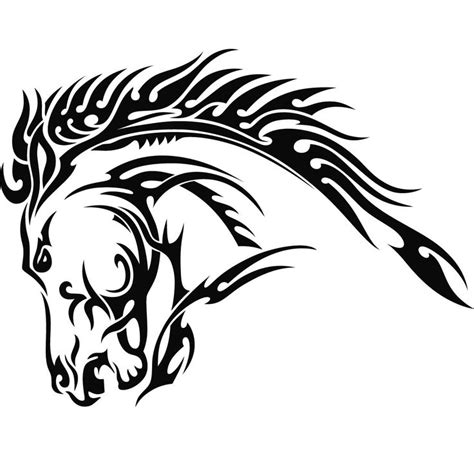 Again Tribal Horse Head Tattoo Design Photo 1 Tatouage Chevaux