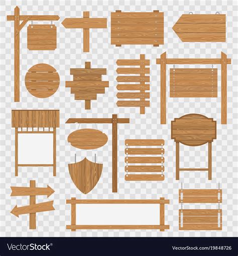 Wooden Blank Signboards Royalty Free Vector Image