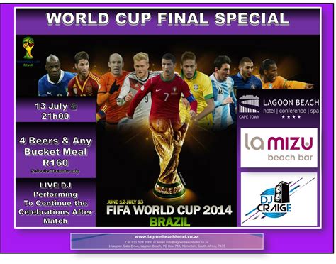 where are you watching the fifa world cup final 2014 we will be screening the game with live dj