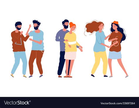 Different Couples Lgbt Lesbian And Gays Royalty Free Vector