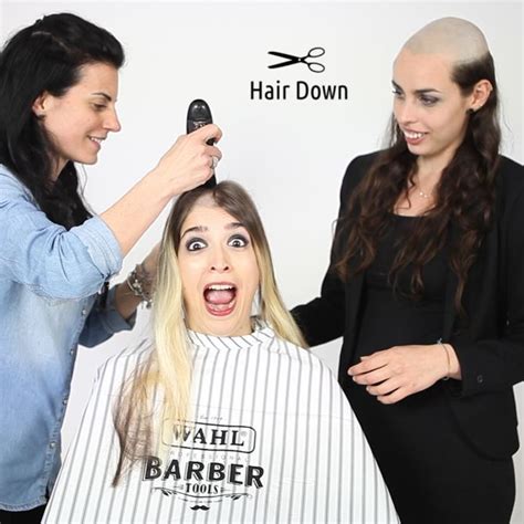 Blonde Assistant Takes The Chair Down Hairstyles Shaved Hair