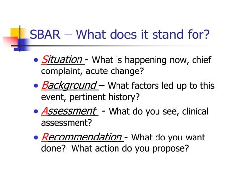 Ppt Sbar Powerpoint Presentation Free Download Id9589480