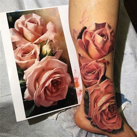 Suzy Homefaker Beautiful Realistic Rose Tattoos