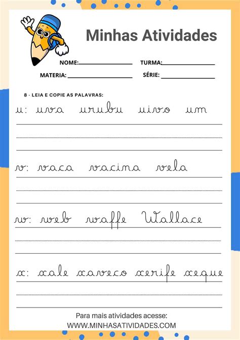 Caderno Com Atividades De Caligrafia