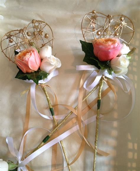 flower girl wands with roses flower girl wand wedding wands bridesmaid flowers