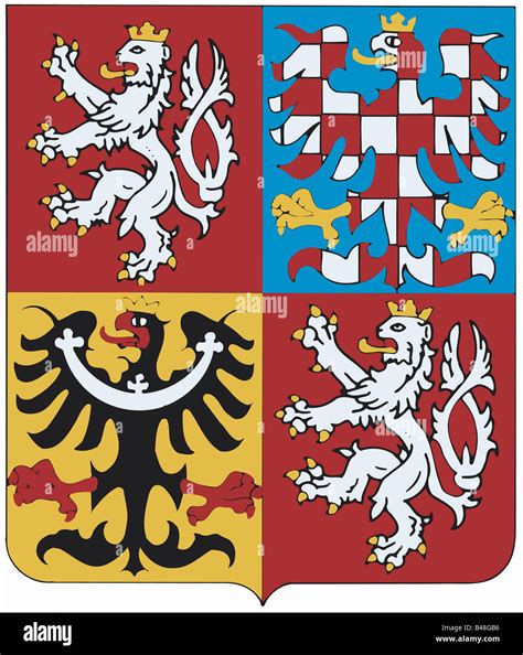 Heraldry Coat Of Arms Czechia National Coat Of Arms Symbol Stock