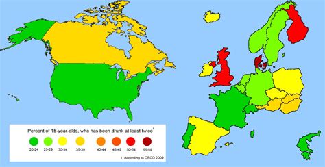 Youth Drinking In Europe And North America More Maps On The Web