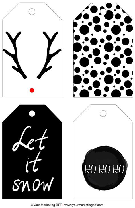 Free Printable Black And White Christmas Tags Img Stache
