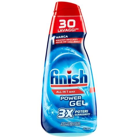 Lavastoviglie Gel Finish Power Gel All In 1 Max 600 Ml 30 Lavaggi 3X Poteri Sgrassanti Fresh