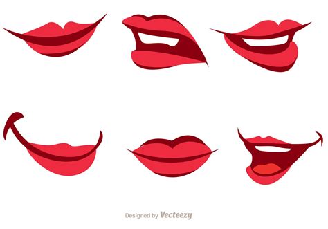 Girl Cartoon Mouth Vector Pack Download Free Vector Art Stock