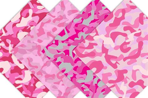 Pink Camo Digital Paper Pink Camouflage Digital Paper Pack Etsy