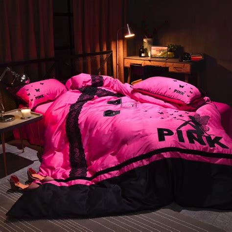 Victoria S Secret Pink Embroidery Egyptian Cotton Bedding Set Model 2 Ebeddingsets